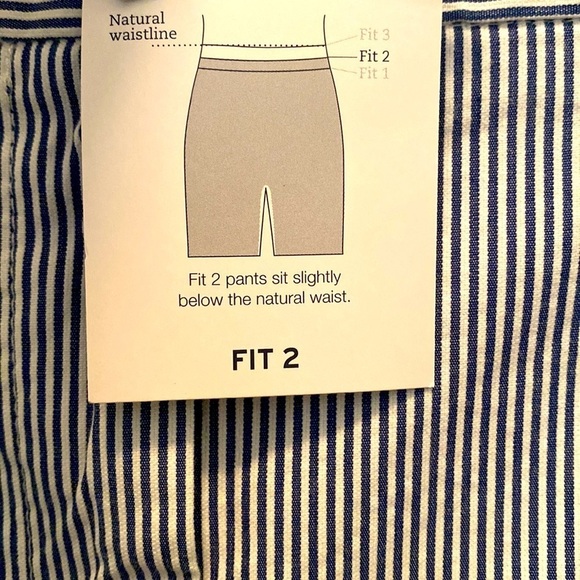 NWT Women’s Land’s End Cobalt Stripe Pincord Cropped Pants Size 12 - Picture 5 of 9